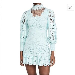 Alice+Olivia Mint Eyelet Dress (Size10)
